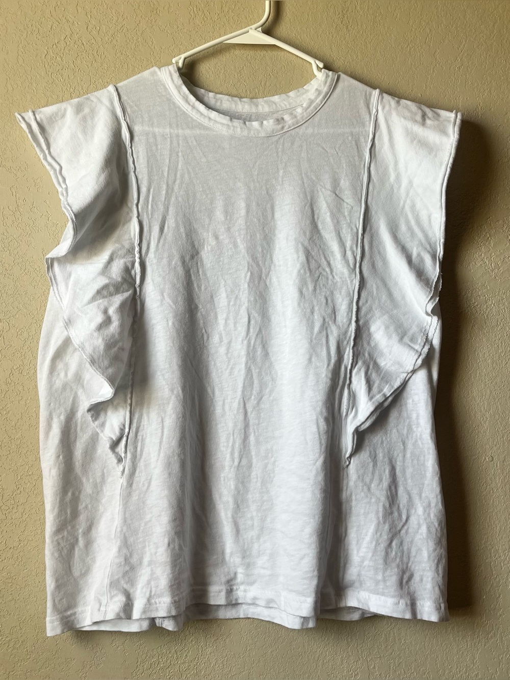 White Ruffle Sleeve Women’s Top by Aerie - 100% cotton